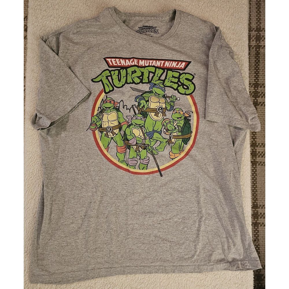 Gray Teenage Mutant Ninja Turtles! Nostalgic‎ T-Shirt sz XL